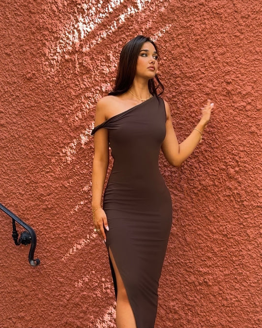 Armani One Shoulder Asymmetric Maxi