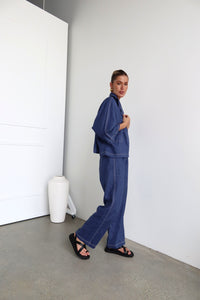 Blake Linen Pants | Blue