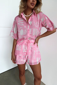 Libra Rising Shorts Set | Pink