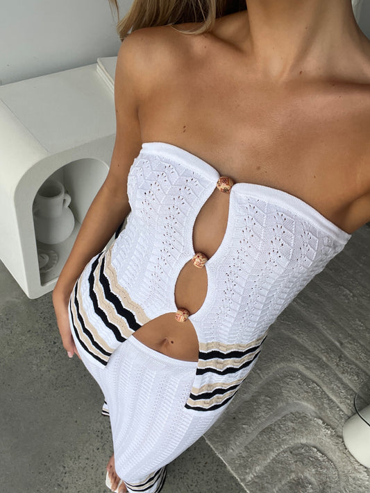 Coralina Top - WHITE/SAND- Runaway The Label