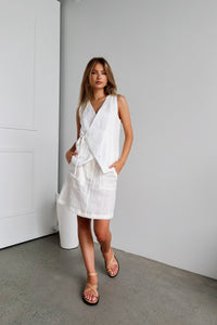 Cypress Linen Top | White - Sol + Sand