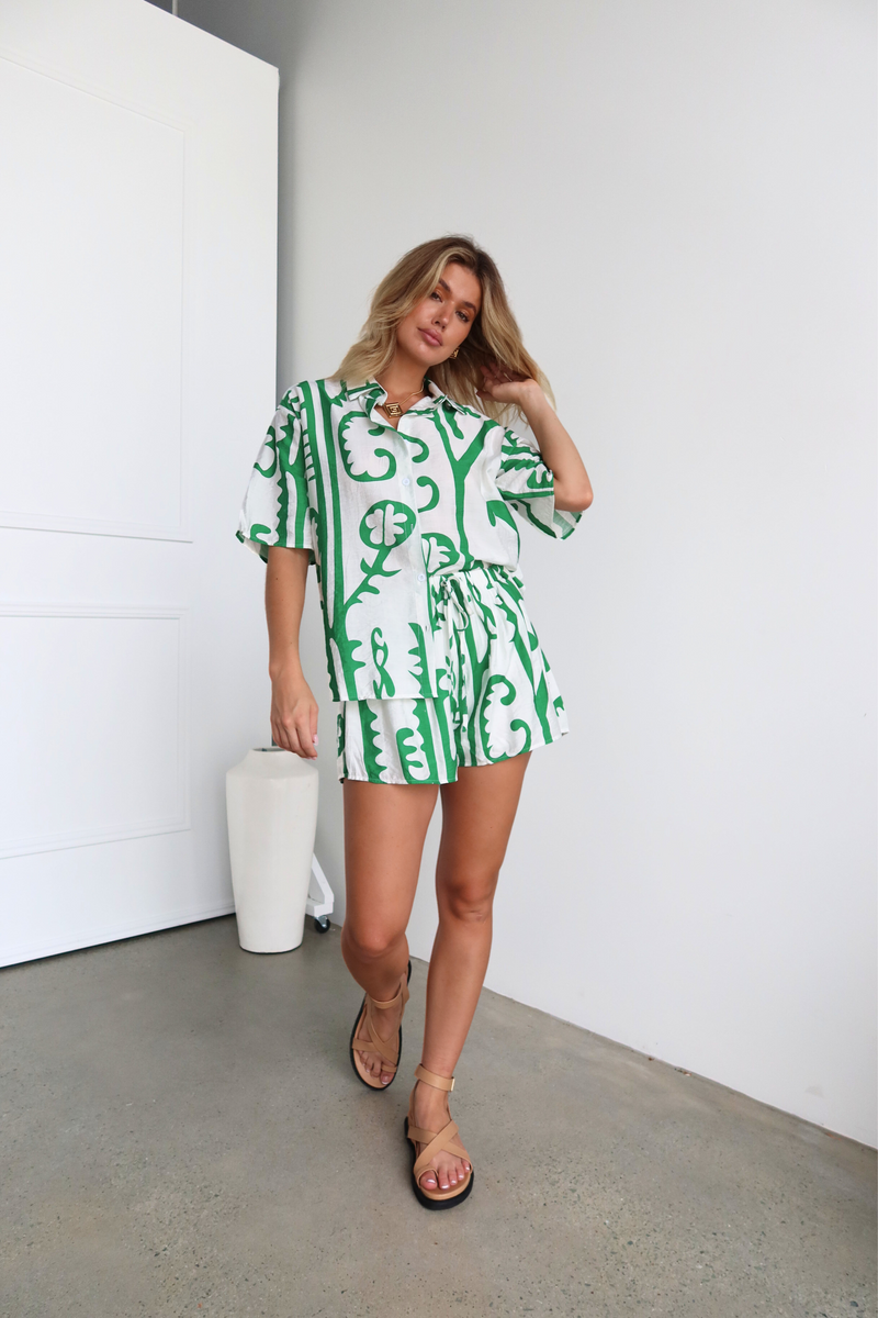 Sweet Escape Shorts Set | Green