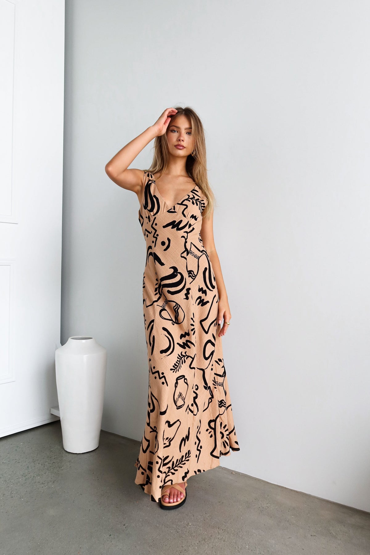 Brontie Maxi Dress | Tan