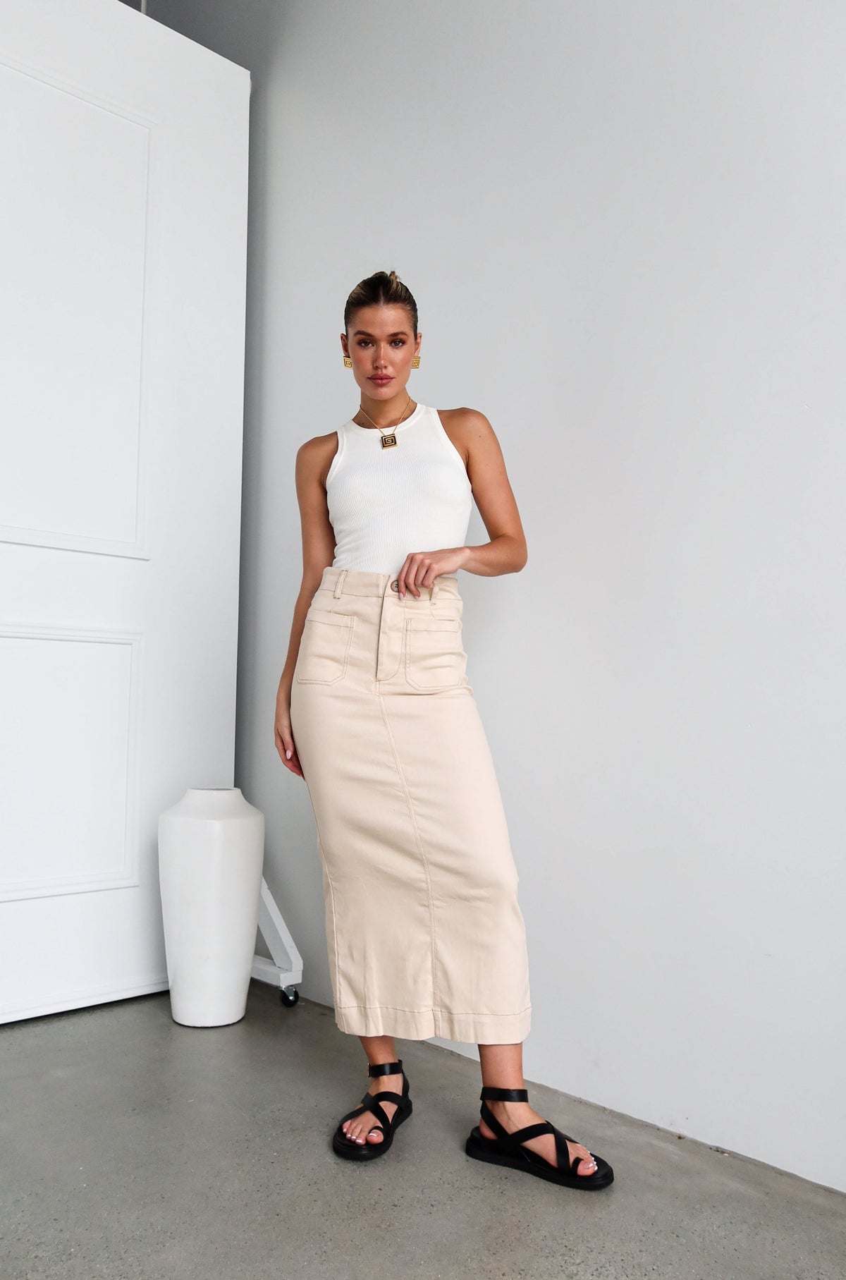 Danna Maxi Skirt - Beige - Sól+Sand