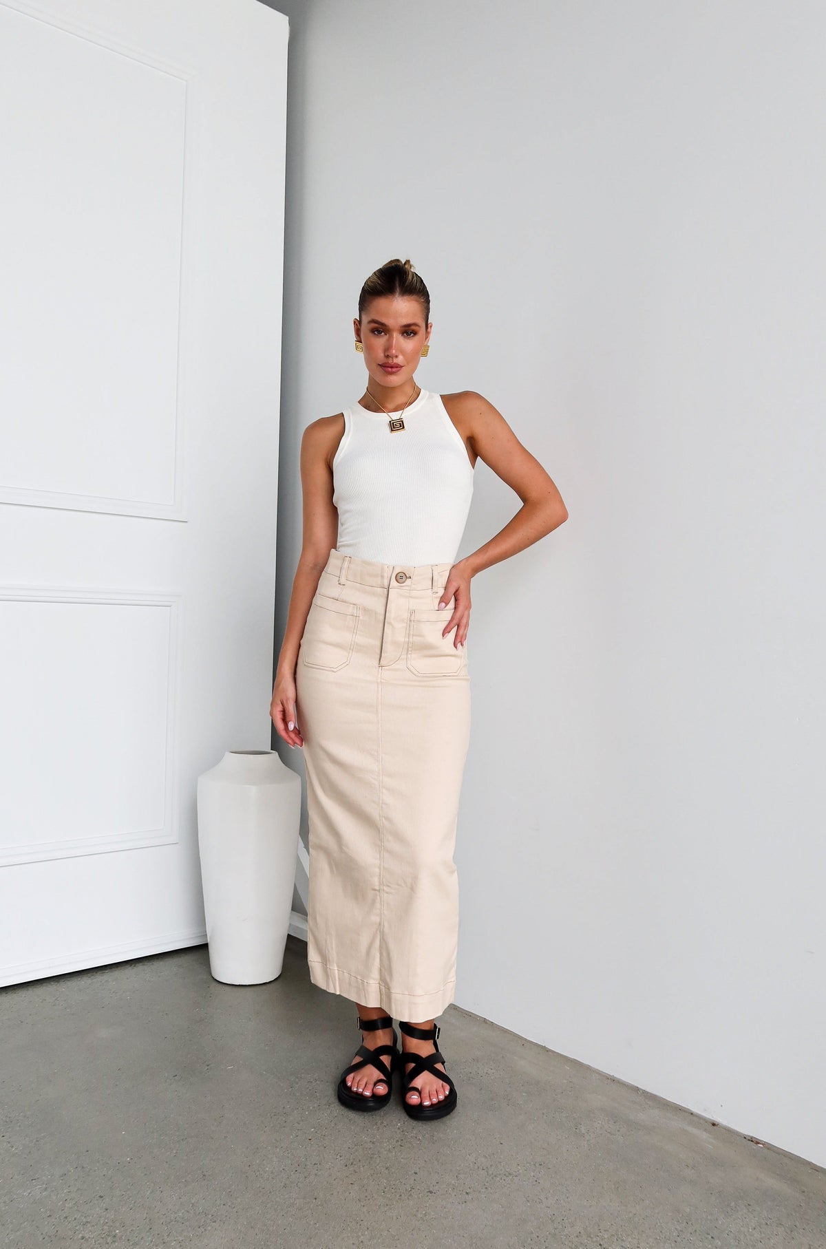 Danna Maxi Skirt | Beige