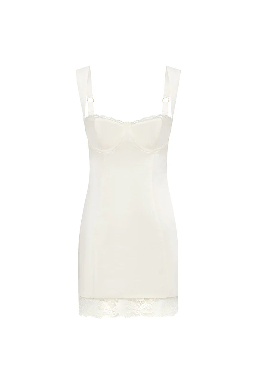 CLAUDELLE MINI CORSET DRESS | IVORY | Runaway the label