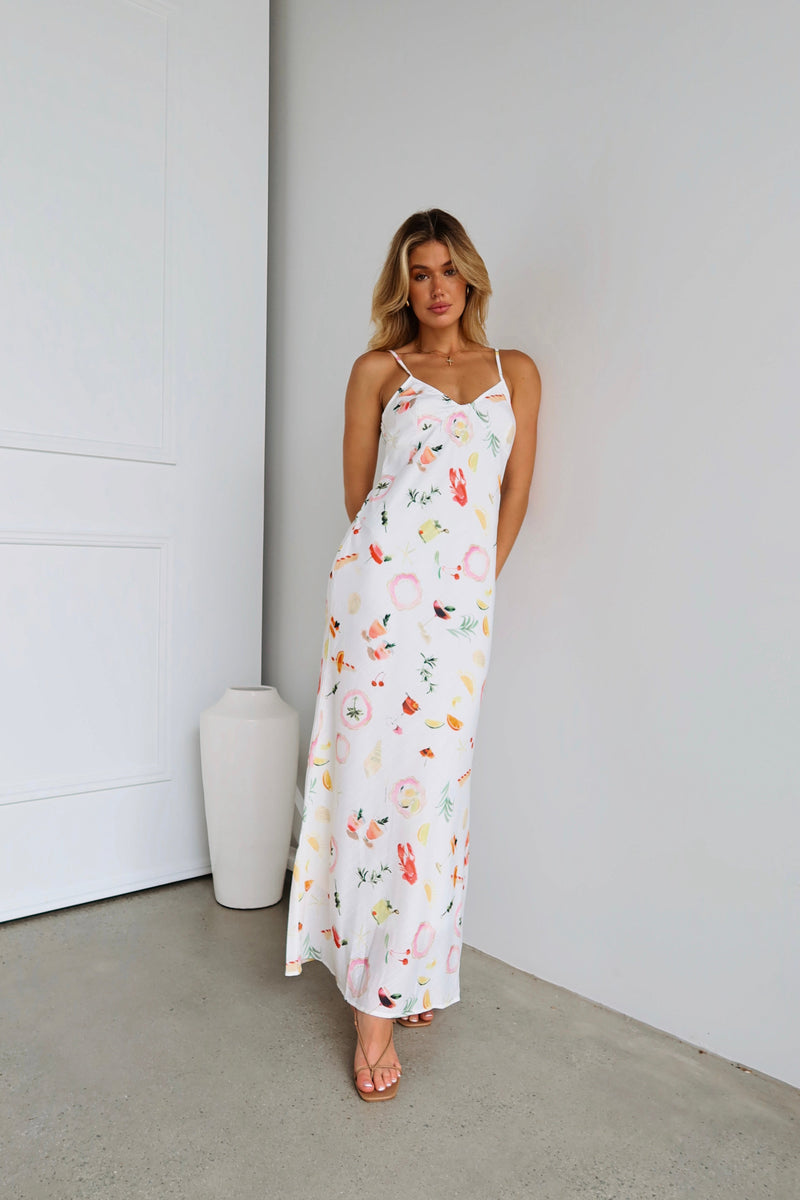 Cocktail O'Clock Slip Dress | White