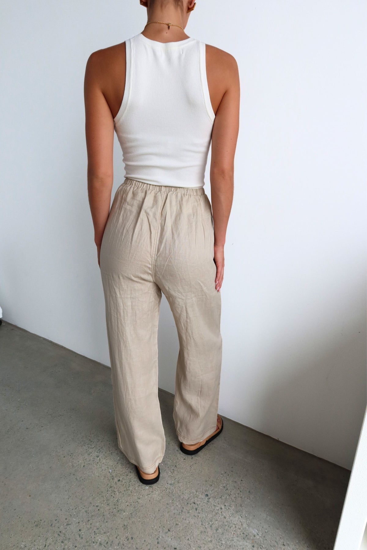 Blake Linen Pants | Beige