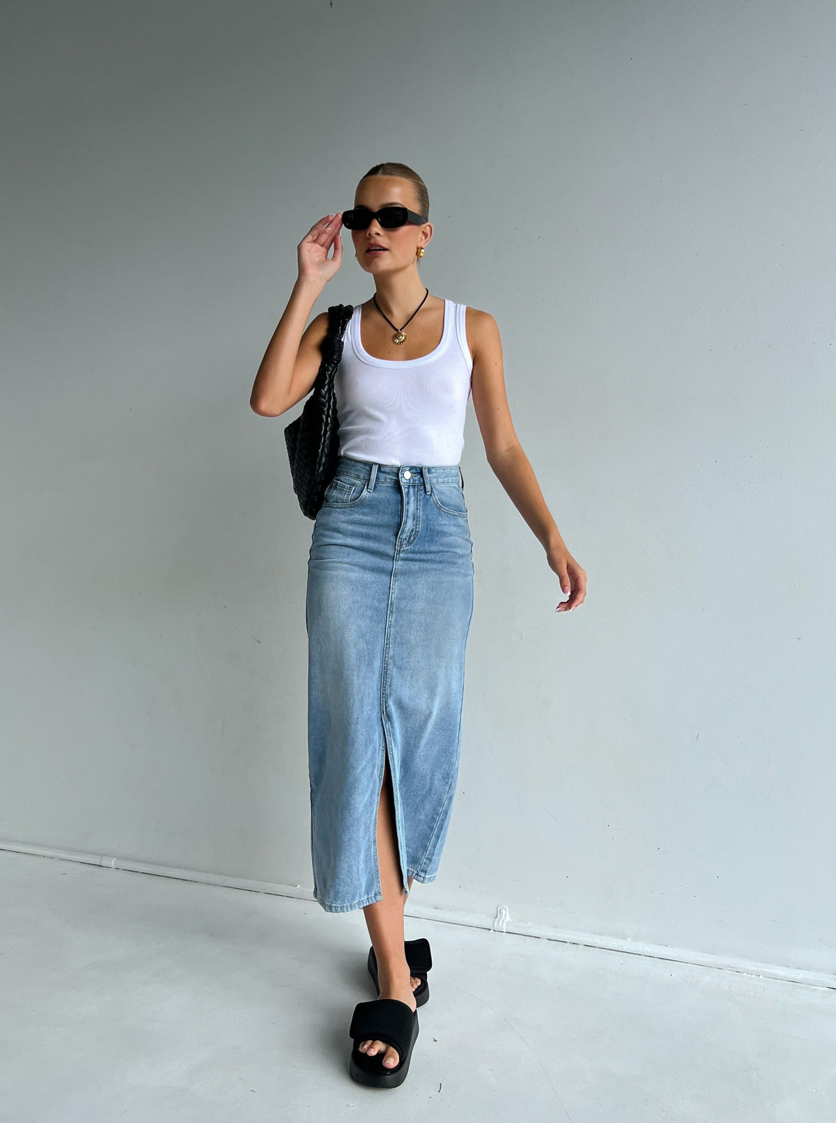 L.A.X Denim Skirt | Blue