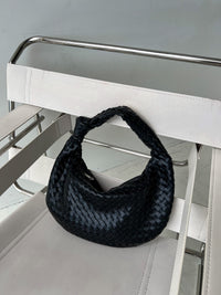 BLACK WOVEN KNOT SHOULDER BAG - LARGE - [ Sol + Sand]