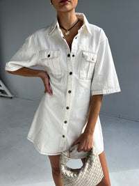 Cali Denim Dress | White