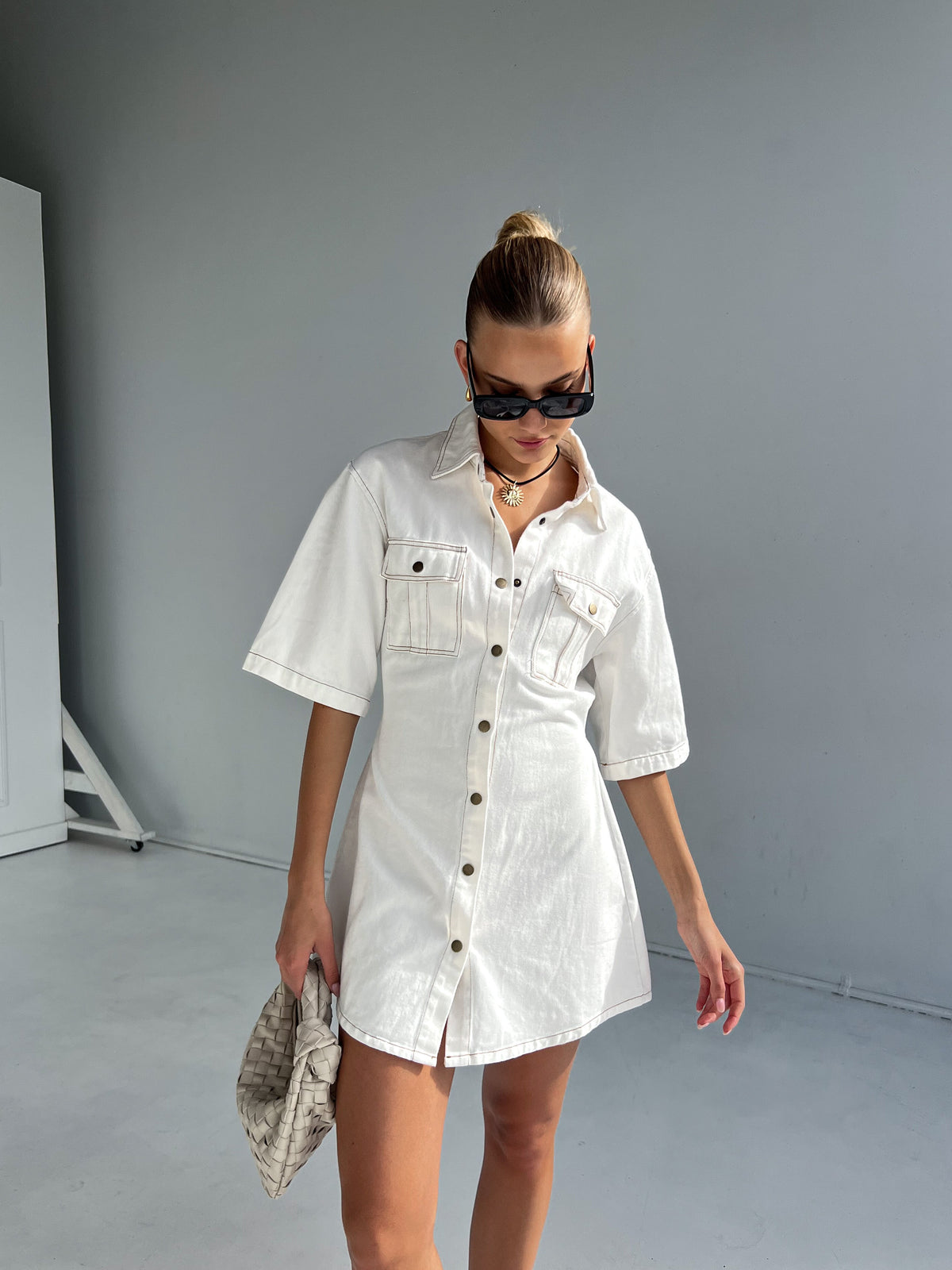 Cali Denim Dress | White