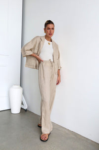 Blake Linen Top | Beige